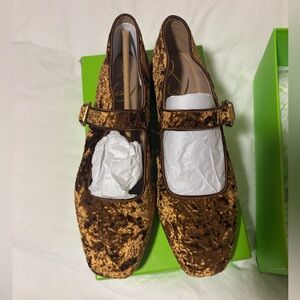 Sam Edelman Michaela Mary Jane Flat Bronze Velvet Size 9